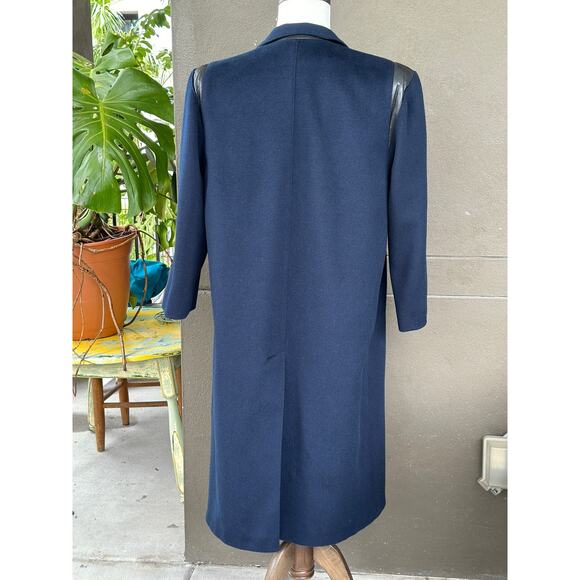 Vintage Jacobson’s Made in USA 100% Wool Navy Blue Double Breasted Tweed Coat 44 - Picture 5 of 9